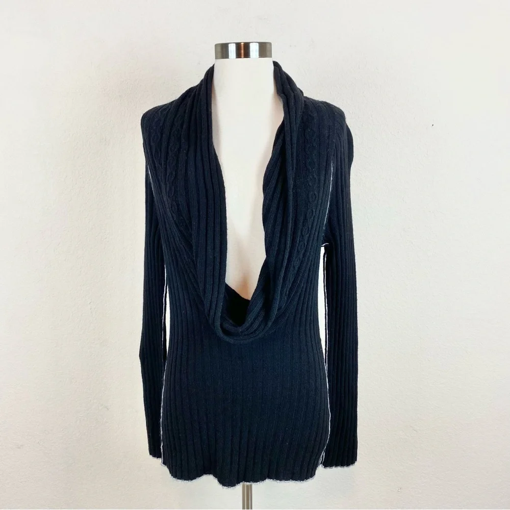 Banana Republic Black Low Neck Knit Sweater
